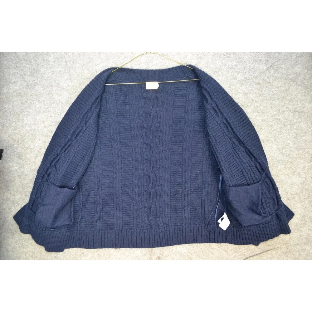 Nation LTD Cardigan Sweater Womens M Navy Cable Knit Alpaca Pockets‎ Los Angeles - Picture 6 of 16